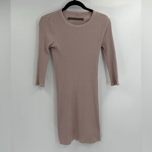Enza costa revolve fall casual beige 3/4 long sleeve sweater knit dress sz small